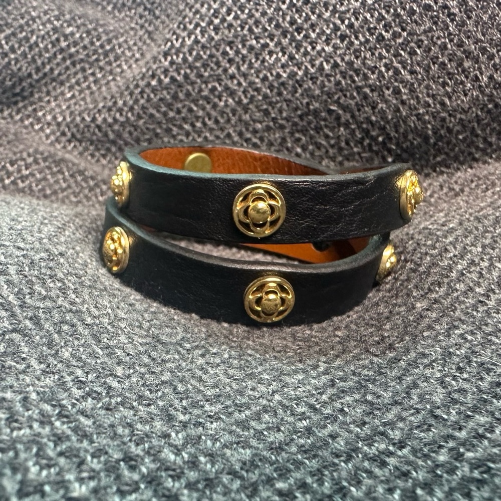 Stella & Dot Leather Wrap Bracelet